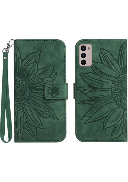 Motorola Moto G42 Kabartmalı Ayçiçeği Flip Cüzdan Pu Telefon Kılıfı (Yurt Dışından)