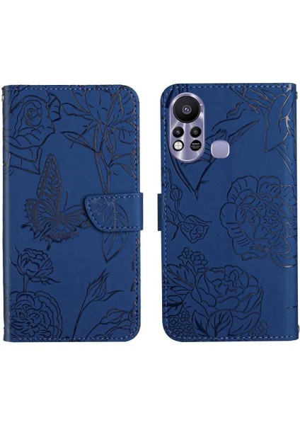 Bilek Kayışı Çiçekler ile Infinix Sıcak 11S Pu Deri Flip Için Telefon Kılıfı (Yurt Dışından)