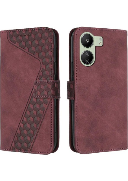 Xiaomi Poco C65 Manyetik Kickstand Flip Folio Cüzdan Kart Için Telefon Kılıfı (Yurt Dışından)