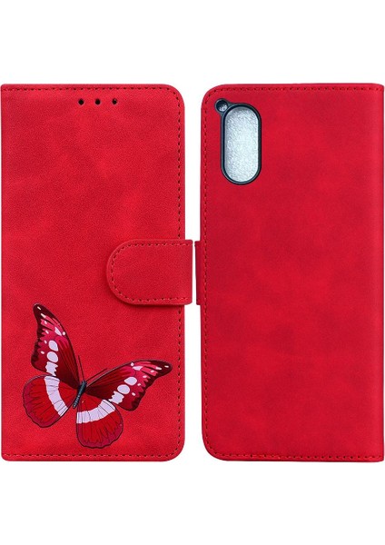 Sony Xperia 5 V Kelebek Cüzdan Flip Için Folio Kart Yuvaları Telefon Kılıfı (Yurt Dışından)