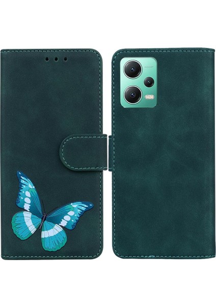Xiaomi Poco X5 Renk Baskılı Cüzdan Kart Yuvaları Kelebek Flip Case Telefon Kılıfı (Yurt Dışından)