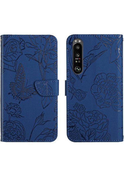 Bilek Kayışı ile Sony Xperia 1 V Için Deri Çiçekler Telefon Kılıfı (Yurt Dışından)