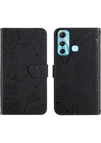 Bilek Kayışı Anti-Damla ile Infinix Sıcak 11 Deri Telefon Kılıfı (Yurt Dışından)