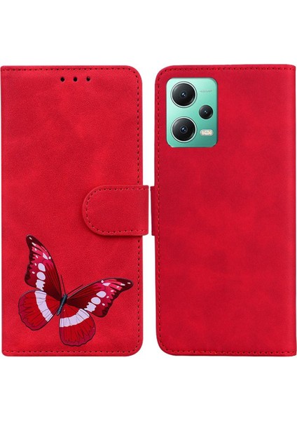 Xiaomi Redmi Not 12 5g Kart Yuvaları Için Cüzdan Renk Baskılı Flip Telefon Kılıfı (Yurt Dışından)