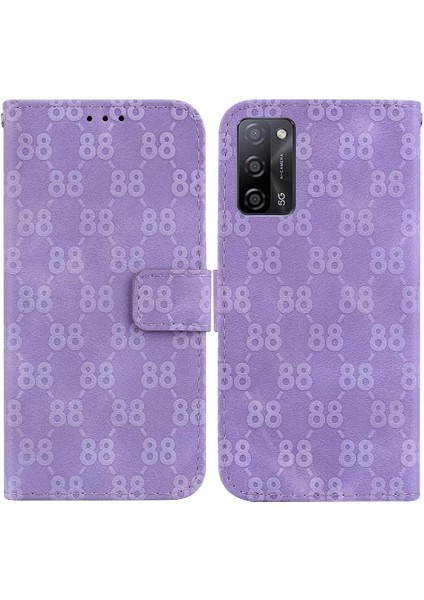 Oppo A16/A16S/A54S Kart Tutucu Çift 8 Kabartmalı Kickstand Için Telefon Kılıfı (Yurt Dışından)