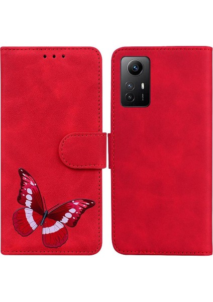 Xiaomi Redmi Not 12S Kart Yuvaları Için Cüzdan Renk Baskılı Flip Folio Telefon Kılıfı (Yurt Dışından)