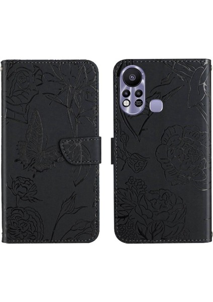 Bilek Kayışı Çiçekler ile Infinix Sıcak 11S Pu Deri Flip Için Telefon Kılıfı (Yurt Dışından)