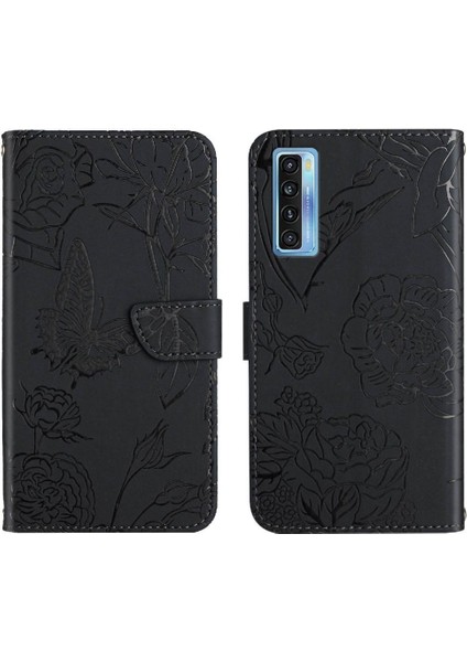 Tcl 20 Pro 5g Için Bilek Kayışı Pu Deri ile Deri Telefon Kılıfı (Yurt Dışından)