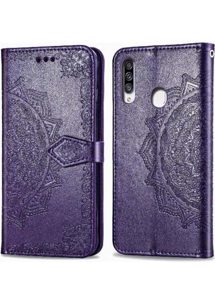 Samsung A20S Basit Iş Deri Zarif Telefon Kılıfı (Yurt Dışından)