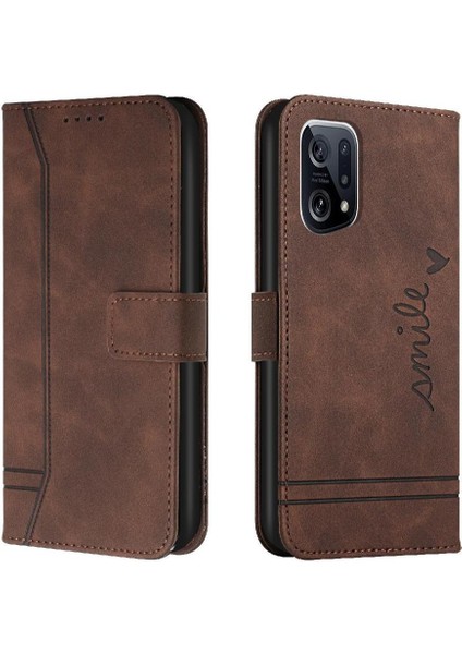 Oppo Bulmak Için X5 Pro Flip Folio Cüzdan Manyetik Kapatma El Pu Telefon Kılıfı (Yurt Dışından)
