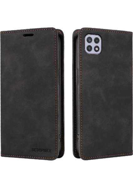 Samsung Galaxy A22 5g Için Koruyucu Manyetik Folio Cüzdan Pu Deri Telefon Kılıfı (Yurt Dışından)