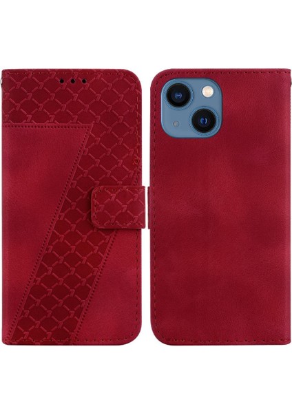 Iphone 15 Için Kart Yuvası Fonksiyonu Kabartmalı Desen Cüzdan Flip Telefon Kılıfı (Yurt Dışından)
