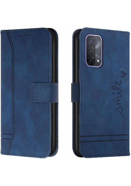 Için Oppo A74 4G/A95 4g Kart Yuvaları El Kayışı Manyetik Pu Telefon Kılıfı (Yurt Dışından)