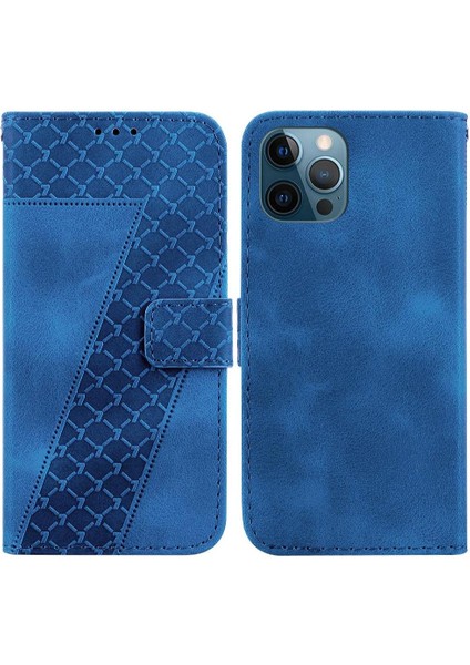 Iphone 12 Için Pro Max Kart Yuvası Fonksiyonu Kabartmalı Desen Flip Telefon Kılıfı (Yurt Dışından)