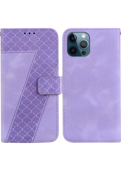Iphone 12 Için Pro Max Kart Yuvası Fonksiyonu Kabartmalı Desen Flip Telefon Kılıfı (Yurt Dışından)