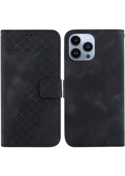 Iphone 13 Için Pro Max Pu Deri Cüzdan Flip Folio Kartı Telefon Kılıfı (Yurt Dışından)