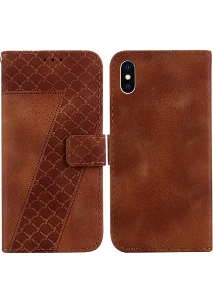 Iphone Xs Max Flip Folio Için Pu Deri Kart Yuvası Cüzdan Telefon Kılıfı (Yurt Dışından)