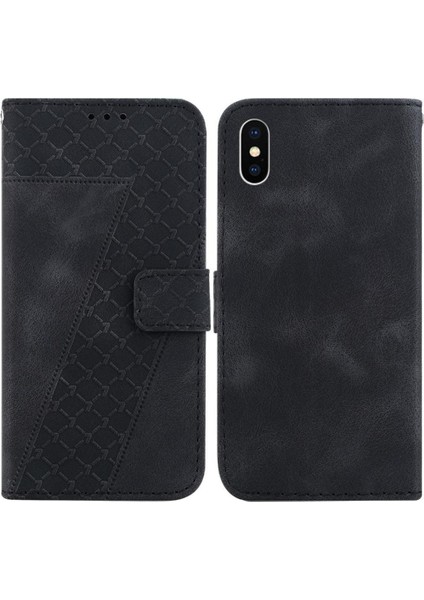 Iphone Xs Max Flip Folio Için Pu Deri Kart Yuvası Cüzdan Telefon Kılıfı (Yurt Dışından)