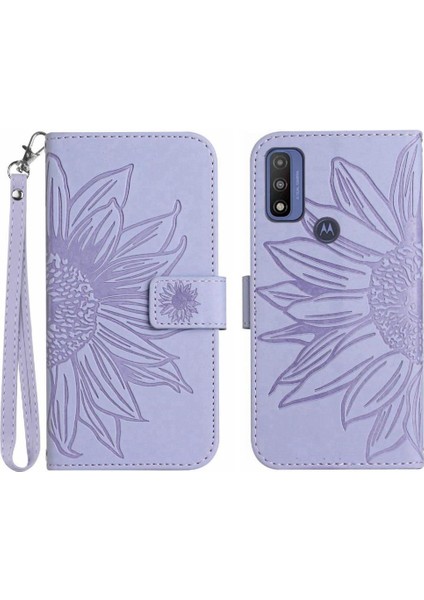 Motorola Moto G Saf 2021 Flip Cüzdan Için ile Lüks Pu Telefon Kılıfı (Yurt Dışından)