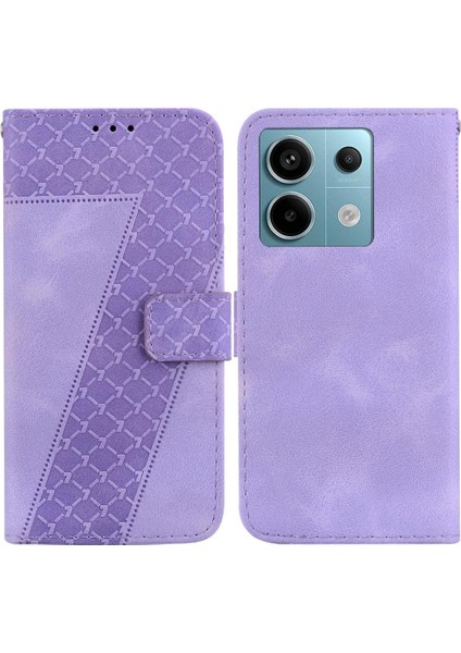 Için Xiaomi Redmi Not 13 Pro 5g Kabartmalı Desen Pu Deri Telefon Kılıfı (Yurt Dışından)