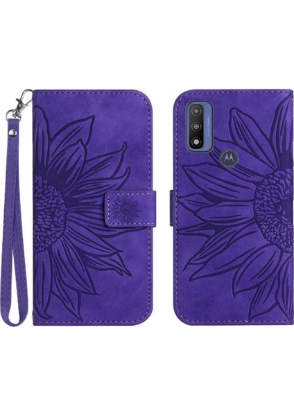 Motorola Moto G Saf 2021 Flip Cüzdan Için ile Lüks Pu Telefon Kılıfı (Yurt Dışından)