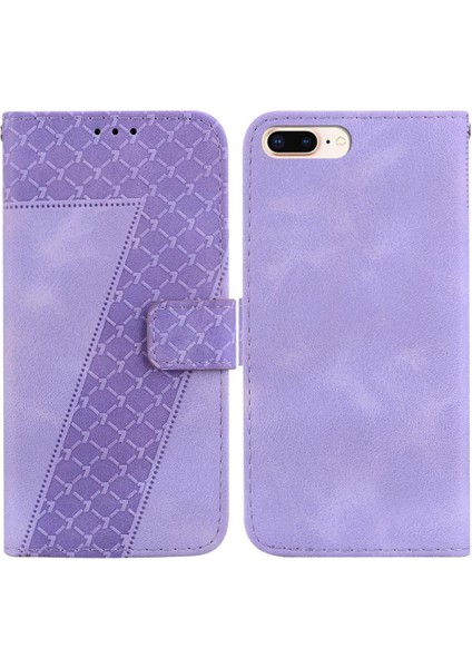 Iphone 8 Için Artı/7 Artı Kart Yuvası Fonksiyonu Kabartmalı Desen Pu Telefon Kılıfı (Yurt Dışından)