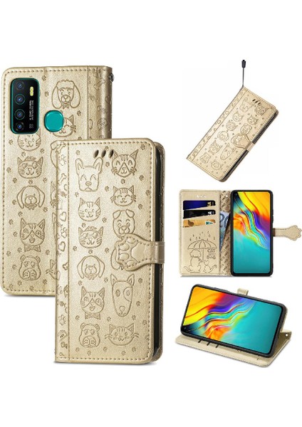 Infinix Sıcak 9 Karikatür Hayvanlar Için Kısa Kayış Telefon Kılıfı (Yurt Dışından)