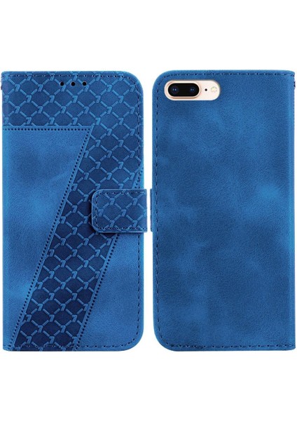 Iphone 8 Için Artı/7 Artı Kart Yuvası Fonksiyonu Kabartmalı Desen Pu Telefon Kılıfı (Yurt Dışından)