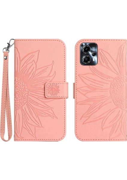 Motorola Moto G23/MOTOROLA Kart Yuvaları Tutucu ile Kabartmalı Ayçiçeği Için Telefon Kılıfı (Yurt Dışından)