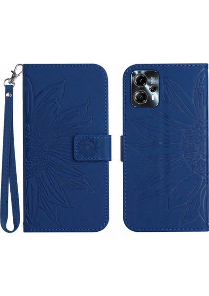 Motorola Moto G23/MOTOROLA Kart Yuvaları Tutucu ile Kabartmalı Ayçiçeği Için Telefon Kılıfı (Yurt Dışından)