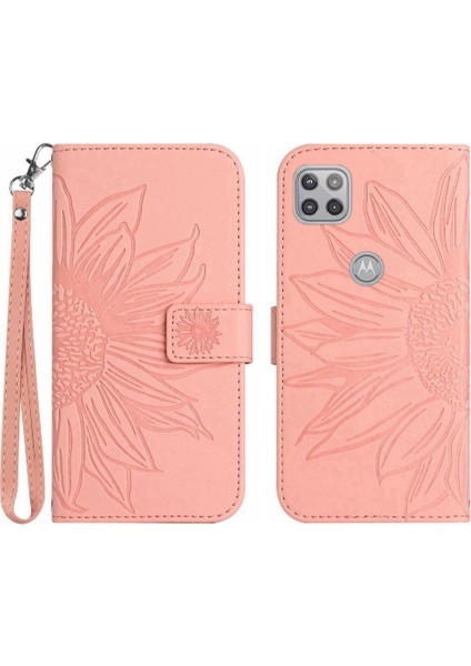 Motorola Moto G9 Güç Kısa Kayış Flip Cüzdan Lüks Telefon Kılıfı (Yurt Dışından)
