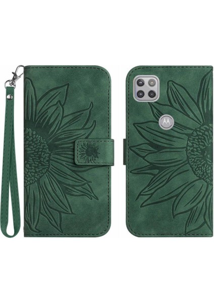 Motorola Moto G9 Güç Kısa Kayış Flip Cüzdan Lüks Telefon Kılıfı (Yurt Dışından)
