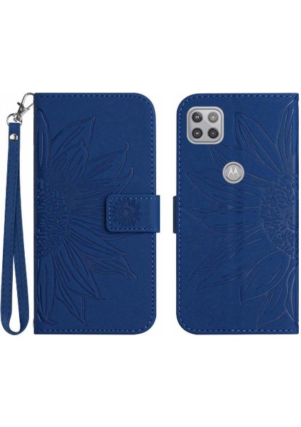 Motorola Moto G9 Güç Kısa Kayış Flip Cüzdan Lüks Telefon Kılıfı (Yurt Dışından)