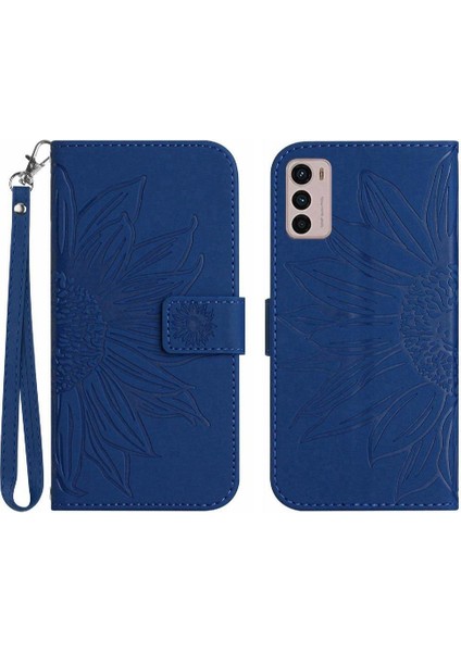 Motorola Moto G42 Kabartmalı Ayçiçeği Flip Cüzdan Pu Telefon Kılıfı (Yurt Dışından)