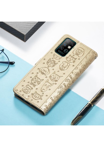 Infinix Not 8 Için Kısa Kayış Karikatür Hayvanlar Çevirin Telefon Kılıfı (Yurt Dışından)