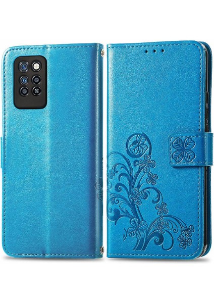 Infinix Not 10 Pro Zarif Iş Dört Yapraklı Yonca Flip Case Için Telefon Kılıfı (Yurt Dışından)