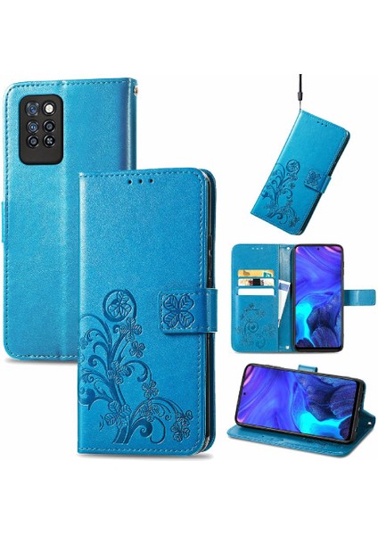 Infinix Not 10 Pro Zarif Iş Dört Yapraklı Yonca Flip Case Için Telefon Kılıfı (Yurt Dışından) fiyatları