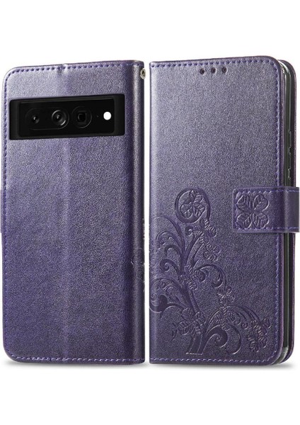 Google Piksel 7 Pro Dört Yapraklı Yonca Flip Için Kısa Telefon Kılıfı (Yurt Dışından)