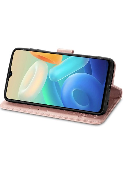 Vivo Y55 5g Için Zarif Iş Çevirme Kapağı Dört Yapraklı Yonca Kısa Telefon Kılıfı (Yurt Dışından) fırsatları