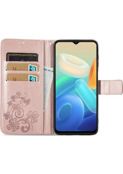Vivo Y55 5g Için Zarif Iş Çevirme Kapağı Dört Yapraklı Yonca Kısa Telefon Kılıfı (Yurt Dışından) indirimleri