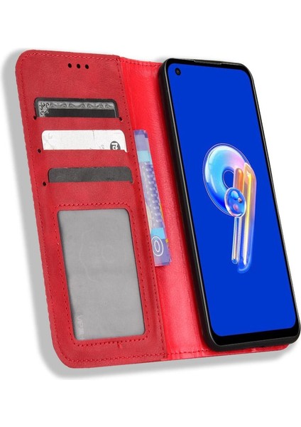 Asus Zenfone 9 Için Manyetik Kapatma Cüzdan Pu Deri Telefon Kılıfı (Yurt Dışından)