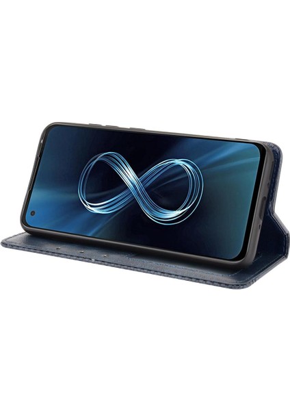 Asus Zenfone 8 Için Pu Deri Manyetik Kapatma Cüzdan Telefon Kılıfı (Yurt Dışından)