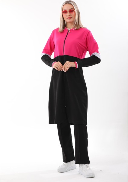 Kadın Tesettür Eşofman Takımı Uzun Günlük Spor Takım Fuşya fiyatları