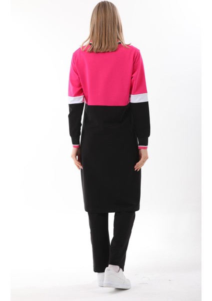 Kadın Tesettür Eşofman Takımı Uzun Günlük Spor Takım Fuşya indirimleri