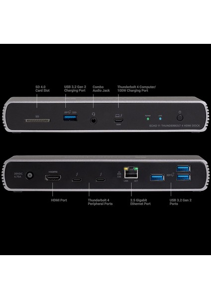 Tech Echo 11 Hdmı Dock Thunderbolt 4 Hdmı Dock – Macbook & Windows Uyumlu – Hızlı Bağlantı
