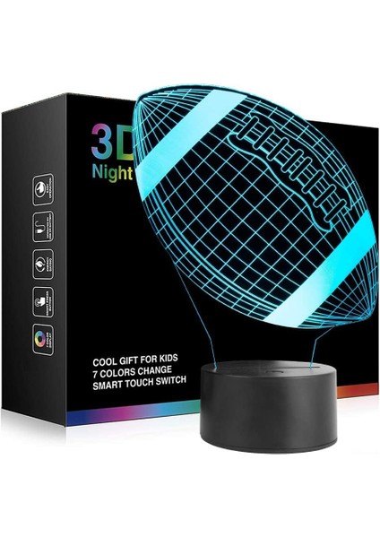 Çocuklar Için Futbol 3D Gece Işığı Lambaları, Futbol 7 LED Renk Değiştirme Masası Masa Lambaları Aydınlatma Serin Oyuncaklar Hediyeler Spor Fanı Için Doğum Günü Noel Dekorasyonu (Yurt Dışından)