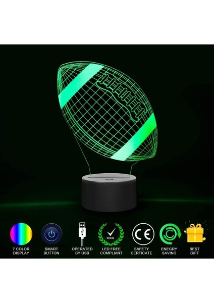 Çocuklar Için Futbol 3D Gece Işığı Lambaları, Futbol 7 LED Renk Değiştirme Masası Masa Lambaları Aydınlatma Serin Oyuncaklar Hediyeler Spor Fanı Için Doğum Günü Noel Dekorasyonu (Yurt Dışından) fırsatları