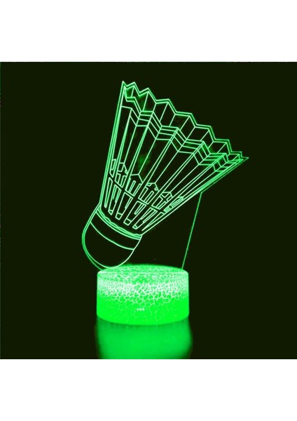3D Badminton Gece Işığı Lambası Illusion 7 Renk Değiştirme Dokunmatik Anahtarı Masa Masa Dekorasyon Lambaları Akrilik Düz Abs Taban USB Kablosu Oyuncak ile Hediye (Yurt Dışından)