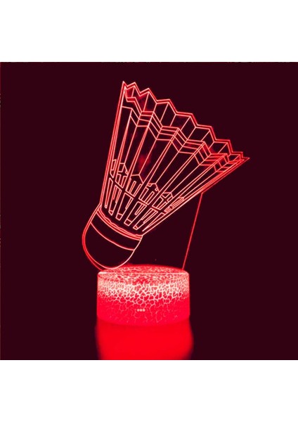3D Badminton Gece Işığı Lambası Illusion 7 Renk Değiştirme Dokunmatik Anahtarı Masa Masa Dekorasyon Lambaları Akrilik Düz Abs Taban USB Kablosu Oyuncak ile Hediye (Yurt Dışından)