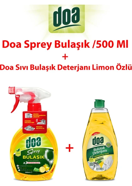 Sprey Mutfak 500ML ve Sıvı Bulaşık Deterjanı Limon Özlü 750ML